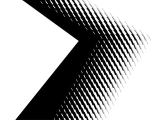 Abstract Vector Arrow from Abstract Black Pixels on White Background. Sports Design Element, Direction Indicator. Halftone, Clusters. Game. Navigation