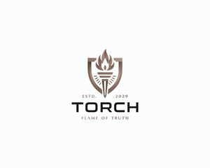 Fototapeta premium Spirit fire flame torch logo template for business company