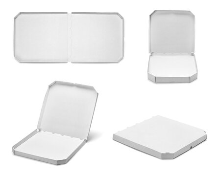 collection of various pizza box on white background - Powered by Adobe