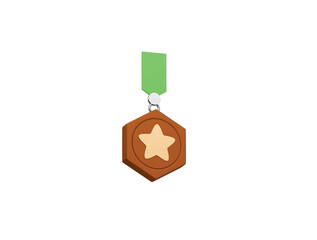 military medal icon 3d illustration render