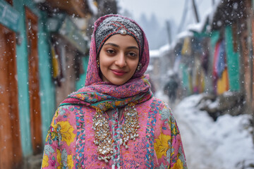 Happy kashmiri woman