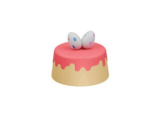 easter egg cake icon 3d illustration render
