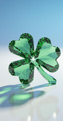Luminous Emerald Four-Leaf Clover A Symbol of Luck and Prosperity