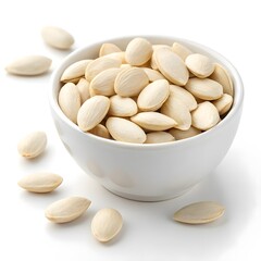 Bowl of Natural Almonds in Shells, Healthy Organic Snack