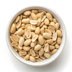 Bowl of Roasted and Salted Peanuts, Delicious Crunchy Snack

