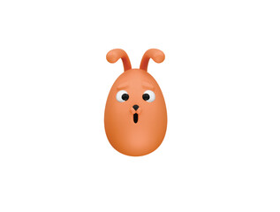 Fototapeta premium easter orange bunny icon 3d illustration render