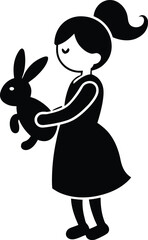 little girl with rabbit