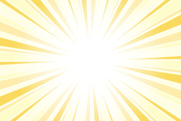 Sunburst Background. Summer Backdrop. Radius Cartoon Pattern Abstract Background. Royal Yellow Rays Vector Illustration.