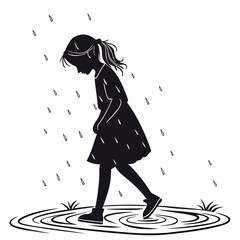 girl in rain
