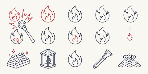 Fire flame icon silhouette on white background