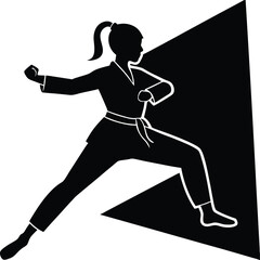 silhouette of a woman running