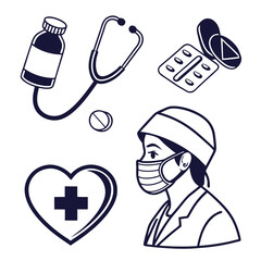 Healthcare icon sheet. Editable stroke