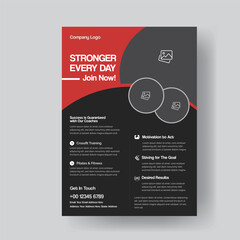 Gym Fitness Flyer Template Modern Design for Stronger Every Day Workout
