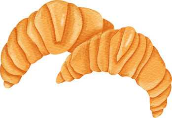 watercolor croissant