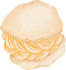 watercolor cream puff