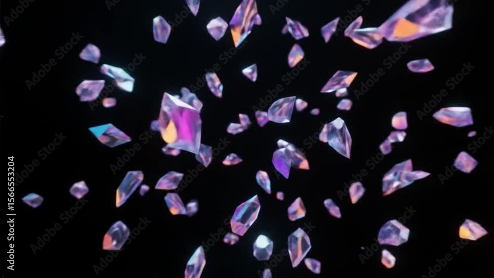 Aufkleber 3d abstract prism explosion sparkles with vivid reflections and energy, forming a captivating futuri