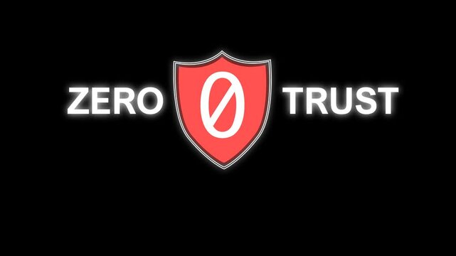 Zero trust security concept. Identity and device verification. Businessman touching zero trust icon for business information security network, transparent  4k, video clip
