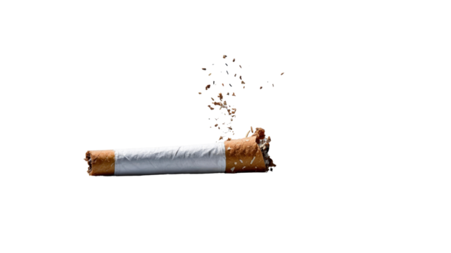 Crumbling Cigarette A Symbol of Quitting Smoking and Health - Powered by Adobe