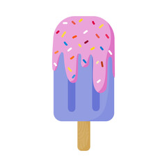 Cute Hand Drawn Strawberry Blueberry Popsicle