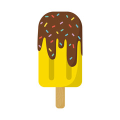 Cute Hand Drawn Chocolate Banana Popsicle