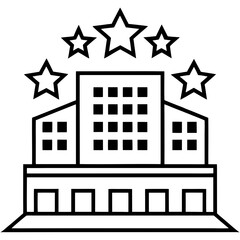 Five Star Hotel Icon for Luxury Hospitality and Travel Services
