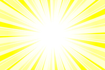 Sunburst Background. Summer Backdrop. Radius Cartoon Pattern Abstract Background. True Yellow Rays Vector Illustration.
