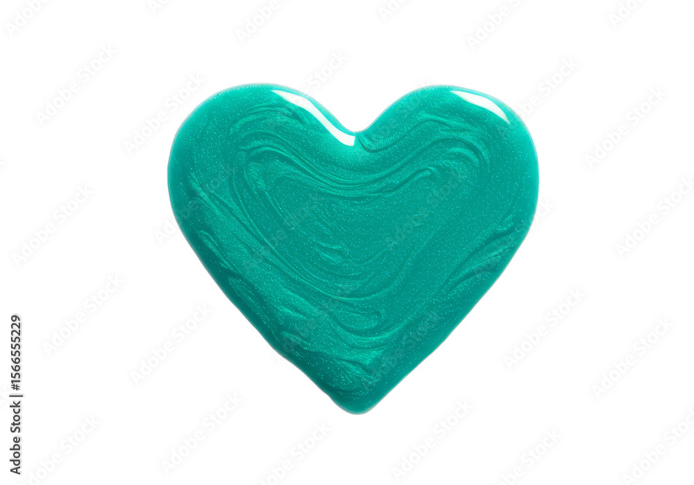 Poster a glossy turquoise heart shape with swirling patterns isolated against a black background space for 