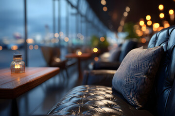 Blurred image of an airport business lounge suitable for background use