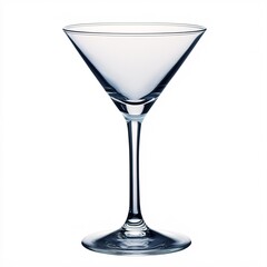 Frosted Style Empty Cocktail Glass with Long Slender Stem and Blue Tint