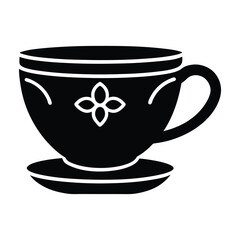 tea cup flower elements icon.