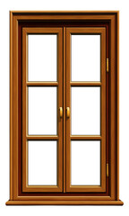 Brown window , isolated on transparent background, png
