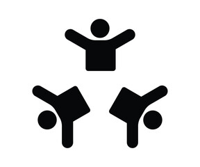 Teamwork Icon for Collaboration, Group Work, Business, and Communication. Team group black vector.