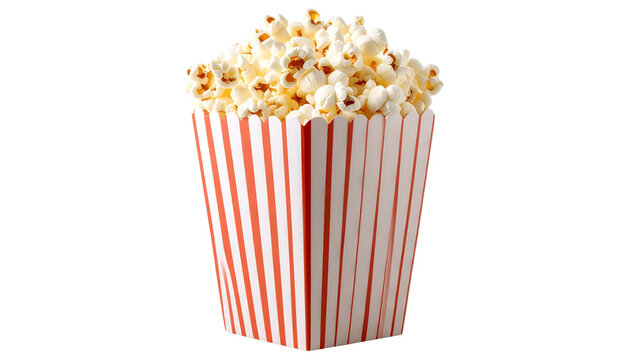 red popcorn bucket as used in cinema isolated on transparent background - Powered by Adobe