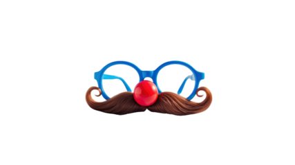 Playful Mustache, Glasses, and Red Nose Fun and Whimsical Design Element