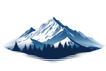 Fototapeta premium Simple snow covered mountain peak logo design