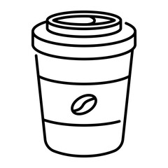 Coffee cup icon. takeaway, cup, to go cup, drink, disposable, lid, beverage. Vector Icon Illustration