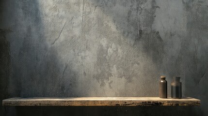 style cement wall ledge