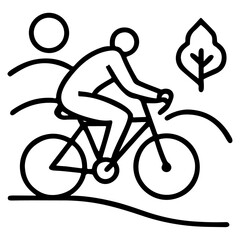 Fototapeta premium Dynamic cyclist silhouette vector on a vintage bicycle, perfect for **sport