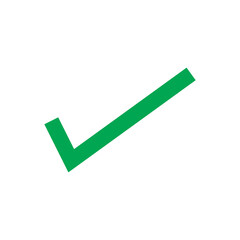 Simple green check mark symbol on a clean white background