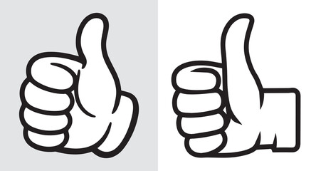 Cartoon Thumbs Up Hand Gestures Expressing Approval and Agreement in a Fun and Expressive Manner for Design Purposes