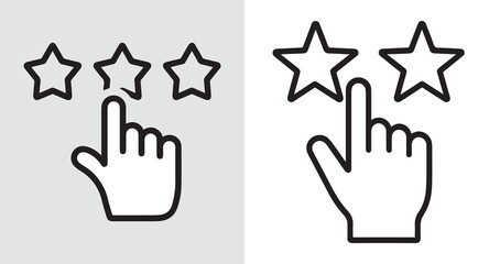 Star Rating System with Hand Cursor Pointing A User Interface Feedback Mechanism and Symbol of Satisfaction and Recommendation