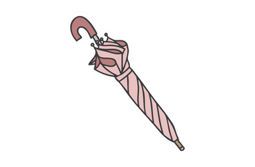 ピンクのシンプルな閉じた傘