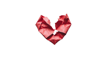 Broken Red Paper Heart Symbol of Heartbreak and Loss