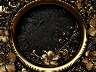 Ornate golden floral decorative plate
