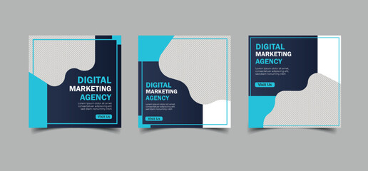 Set of digital marketing social media post and Instagram design template