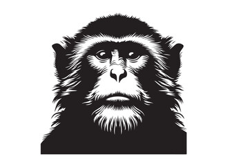 monkey logo silhouette vector, monkey silhouette vector illustration, black silhouette of a wild monkey, monkey animal logo silhouettes vector on a white background