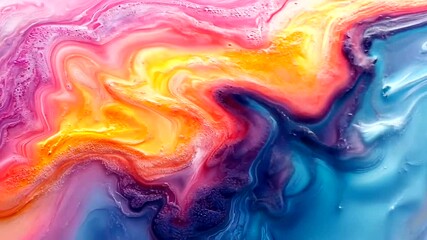 Swirling prismatic hues evoke ethereal fluid landscapes - Powered by Adobe