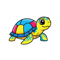 Colorful Turtle Charm: Cute Vector Icon