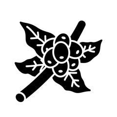 Coffee plant icon. coffee, plant, bean, leaf, agriculture, farm, organic, crop. Vector Icon Illustration