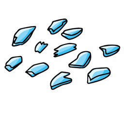 Cute cartoon hand drawn vector broken glasses pieces clipart.